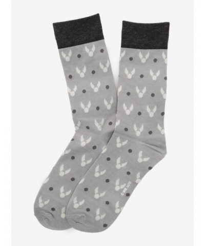 Harry Potter Golden Snitch Gray Socks $8.76 Socks