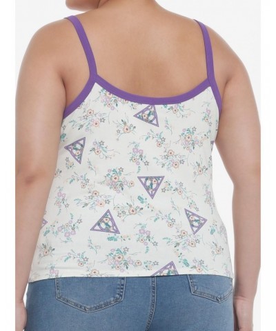 Harry Potter Deathly Hallows Floral Girls Crop Cami Plus Size $8.17 Cami