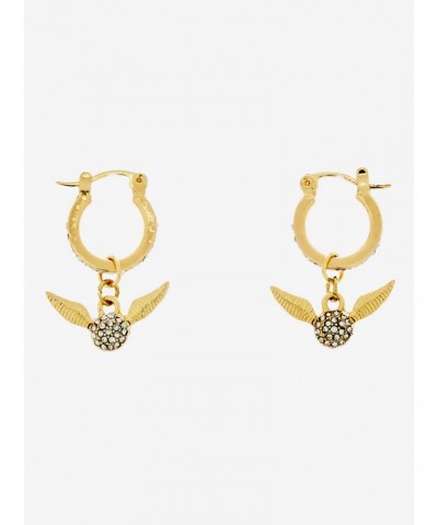 Harry Potter Golden Snitch Huggie Hoop Earrings $6.45 Earrings