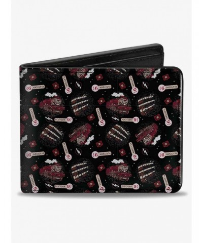 Harry Potter Hogwarts Express and Knight Bus Collage Bifold Wallet $9.82 Wallets