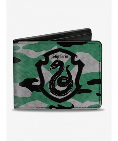 Harry Potter Slytherin Crest Camo Green Bi-fold Wallet $10.24 Wallets