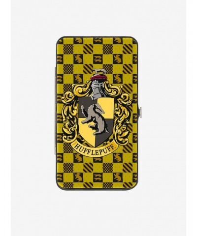 Harry Potter Hufflepuff Crest Heraldry Checkers Hinged Wallet $8.78 Wallets