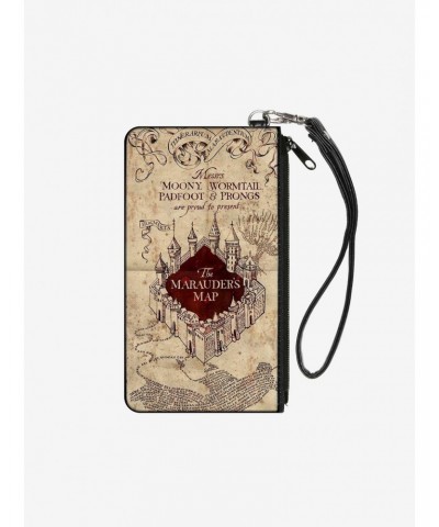 Harry Potter Hogwarts Marauders Map Wallet Canvas Zip Clutch $8.36 Clutches