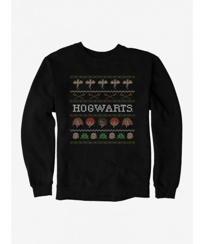 Harry Potter Hogwarts Ugly Christmas Pattern Sweatshirt $11.81 Sweatshirts