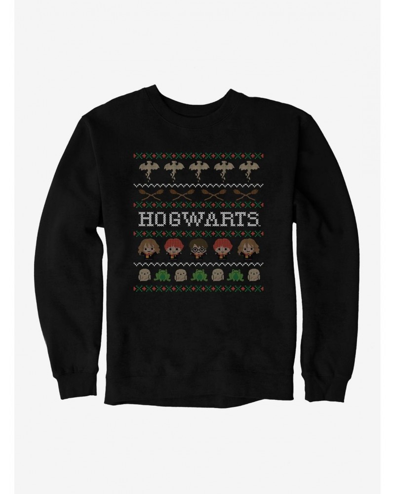Harry Potter Hogwarts Ugly Christmas Pattern Sweatshirt $11.81 Sweatshirts