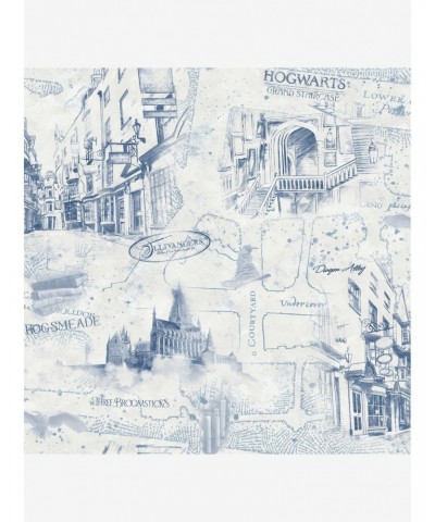 Harry Potter Blue Map Peel & Stick Wallpaper $15.27 Wallpapers