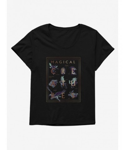 Harry Potter Textbook Magical Creatures Girls T-Shirt Plus Size $8.79 T-Shirts